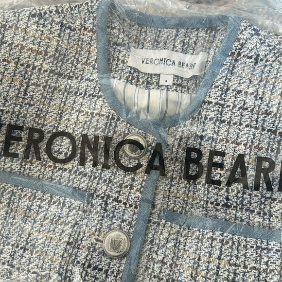 NEW Veronica Beard Darla Tweed Lady Jacket Blazer in Blue Multi | size 4 - Picture 14 of 14